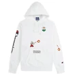 Champion X Super Mario Bros Fireball kapucnis pulóver WHT