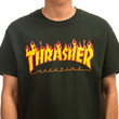 Thrasher Flame logó póló Forest Green
