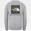 The North Face Redbox Raglan crew pulóver Light Grey Heather English Green Digicam Print