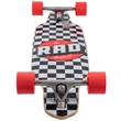 Rad Drop Through Longboard komplett gördeszka Checker Stripe Black White 9.0x36