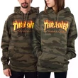 Thrasher Flame kapucnis pulóver Forest Camo