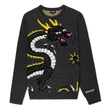 Ripndip Ryu kötött crew pulóver Black Heather