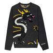 Ripndip Ryu kötött crew pulóver Black Heather Ripndip Ryu kötött crew pulóver Black Heather