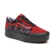 Vans Old Skool Stackform cipő Velvet Plaid Port Black