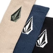 Volcom Full Stone Mix zokni Pale Khaki 3 pár