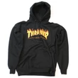 Thrasher Flame kapucnis pulóver Black