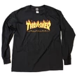 Thrasher Flame LS póló Black