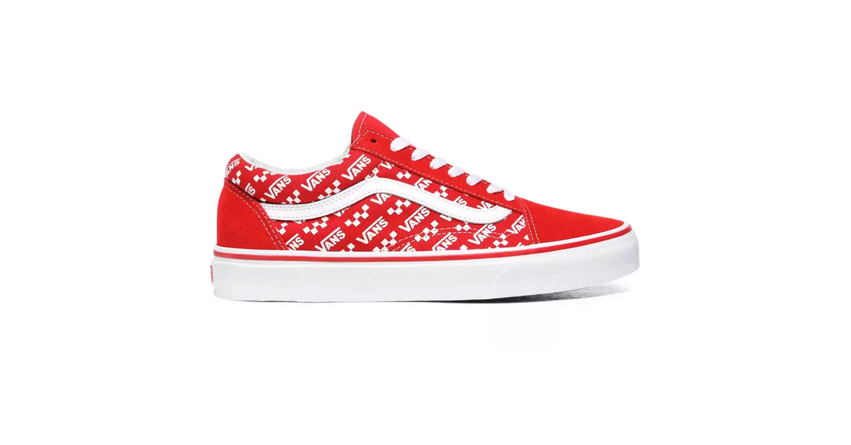  Vans Old Skool Logo Repeat cipő Racing Red True White