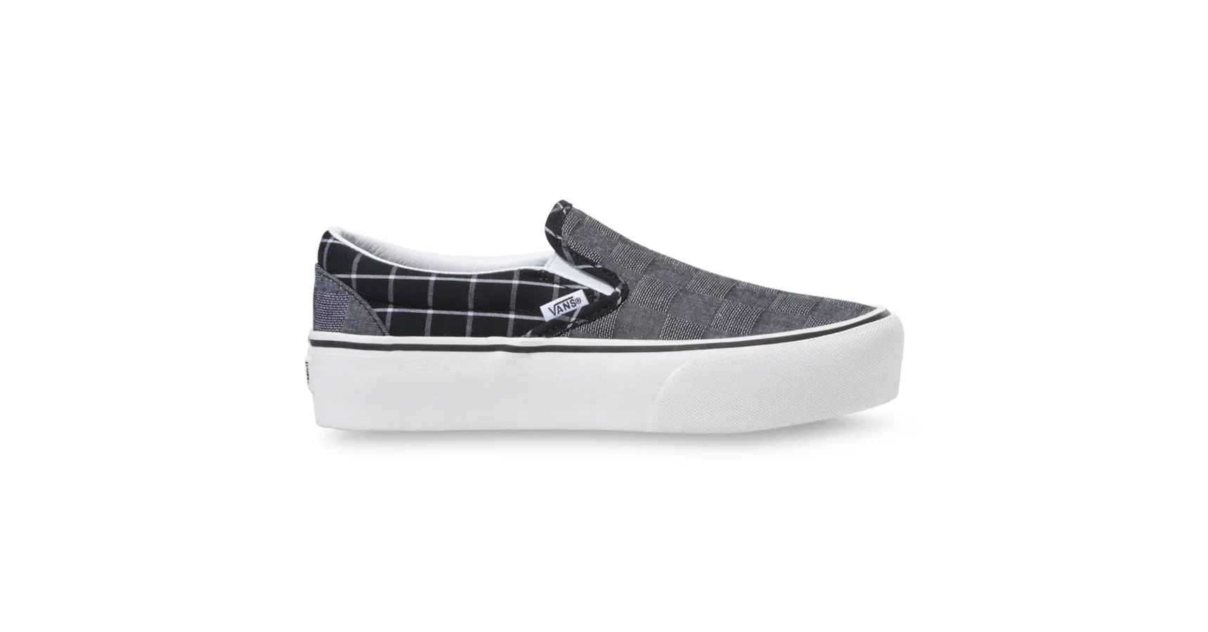  Vans Slip-On Platform cipő Woven Check Multi Blanc de Blanc