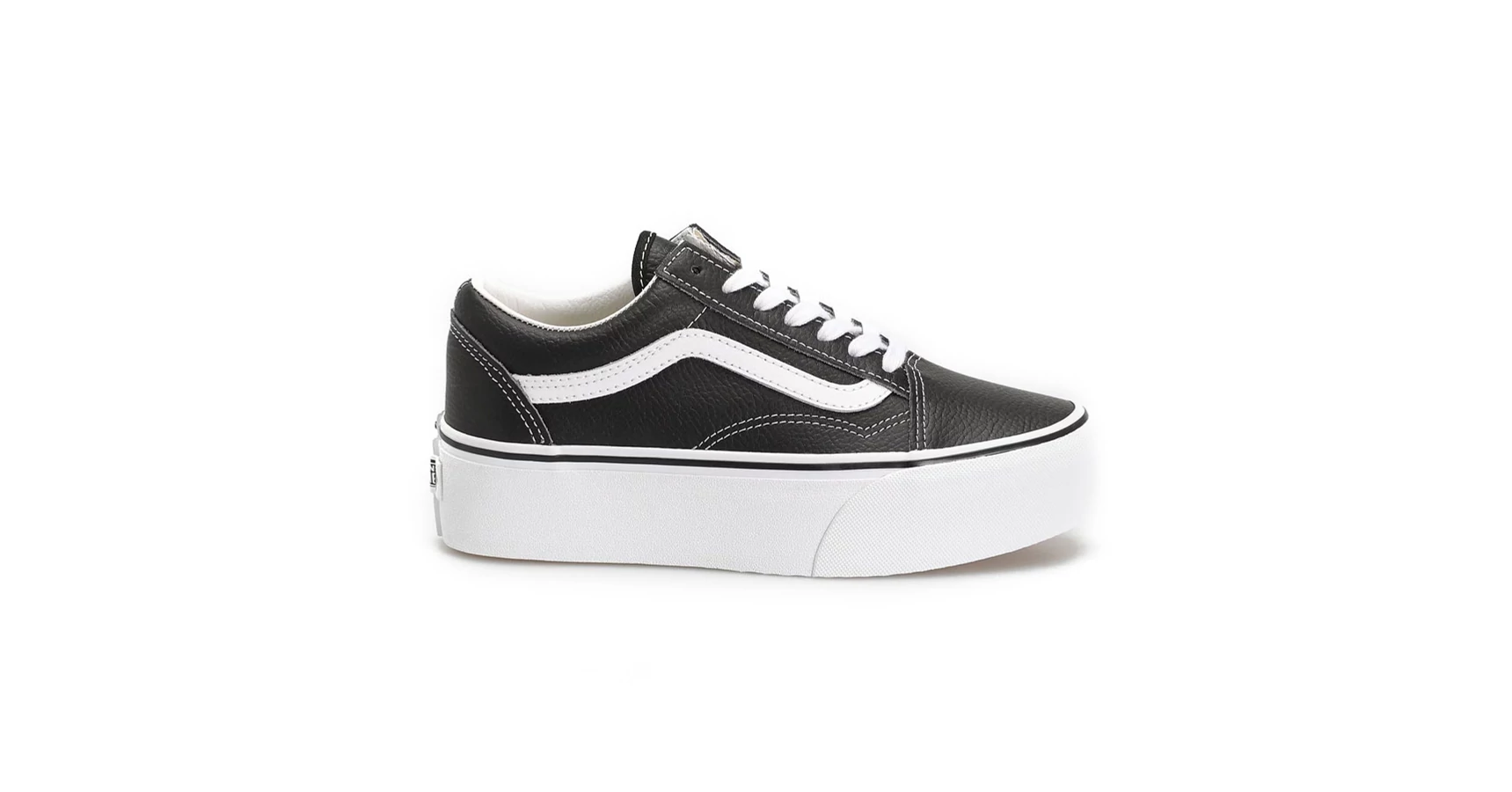  Vans Old Skool Stackform cipő Leather Black True White