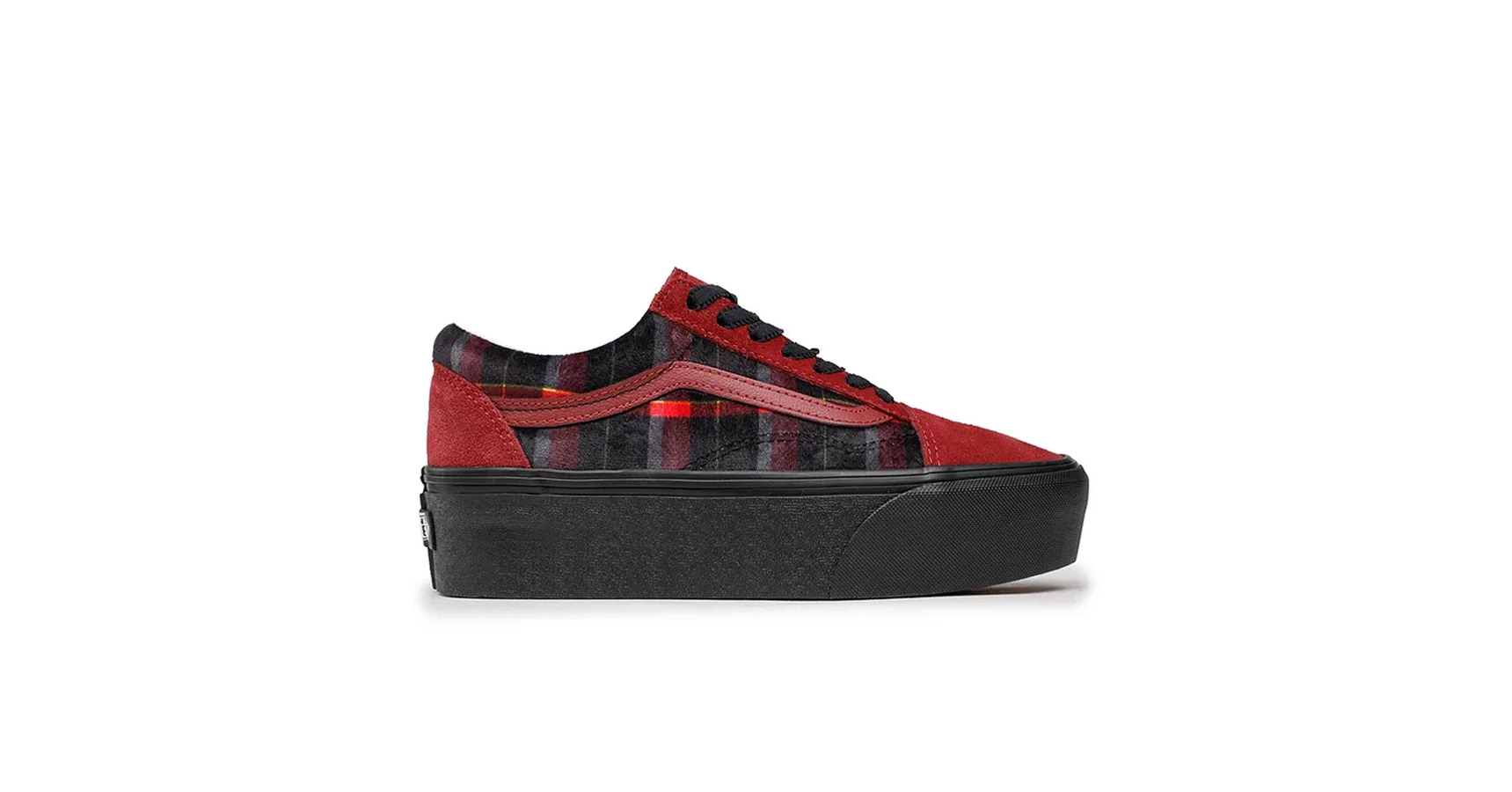  Vans Old Skool Stackform cipő Velvet Plaid Port Black