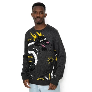 Ripndip Ryu kötött crew pulóver Black Heather 