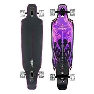 Globe Outlier Drop Through Longboard komplett gördeszka Purple Flames 9.6X36