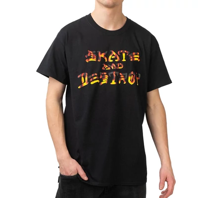 Thrasher Skate and Destroy BBQ póló Black