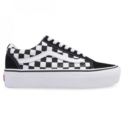 Vans Old Skool Platform cipő Checkerboard True White