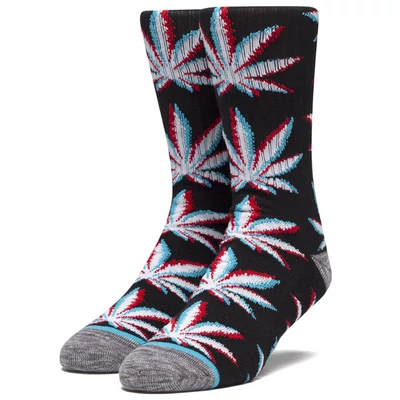 HUF Static Plantlife Crew zokni Black 1 pár
