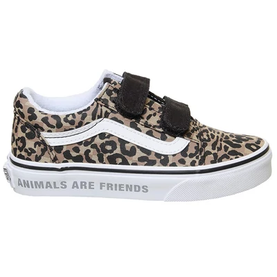 Vans Old Skool V gyerek cipő Animal Checkerboard Leopard Black