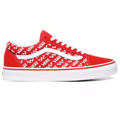 Vans Old Skool Logo Repeat cipő Racing Red True White