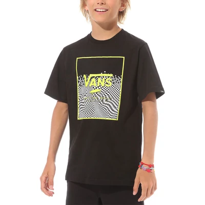 Vans Print Box Boys gyerek póló Black Warp Checkerboard