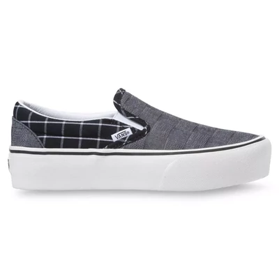 Vans Slip-On Platform cipő Woven Check Multi Blanc de Blanc