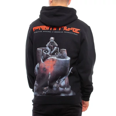 Primitive X Moebius Anxiety Man kapucnis pulóver Black