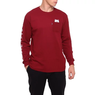 Ripndip Lord Nermal Pocket ls póló Burgundy