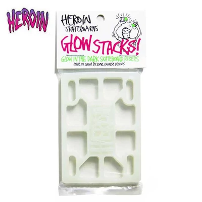 Heroin Skateboards Glow Stacks Riser Pad Glow In The Dark 1/8col