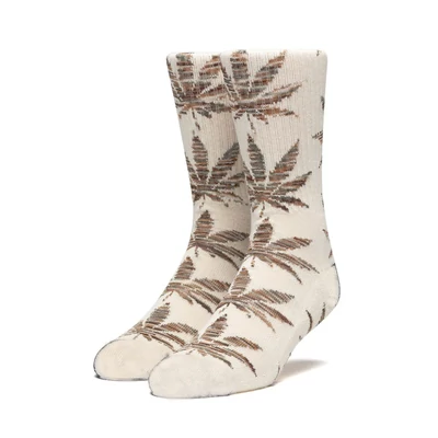 Huf Plantlife Melange Leaves Crew zokni Unbleached 1 pár