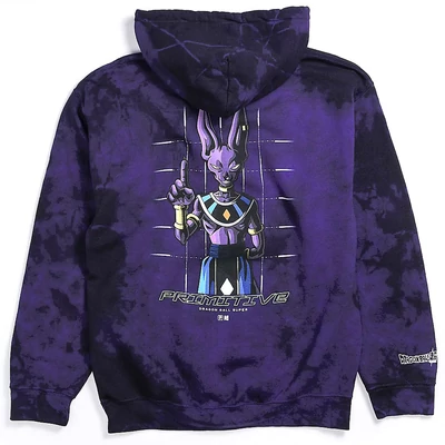 Primitive X Dragon Ball Shadow Beerus Washed kapucnis pulóver Purple