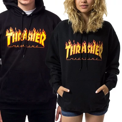 Thrasher Flame kpaucnis pulóver Black
