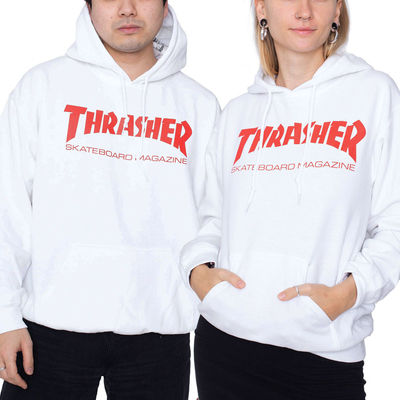Thrasher Skate Mag kapucnis pulóver White Red