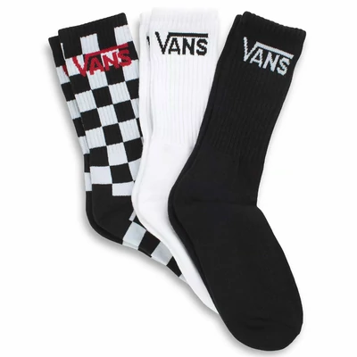 Vans Classic Crew kids zokni Black Checkerboard 3 pár