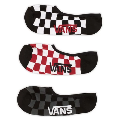 Vans Classic Super No Show zokni Red White Checkerboard 3 pár