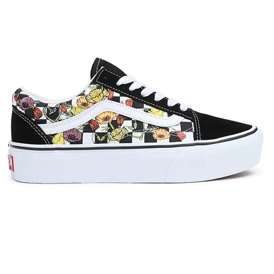 Vans Old Skool Platform cipő Poppy Checkerboard Black Multi
