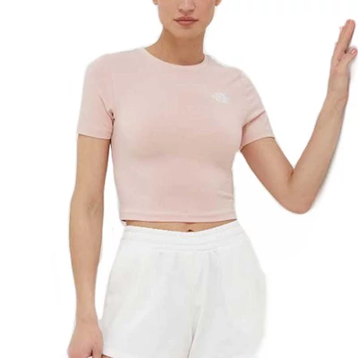 The North Face Crop póló Pink Moss