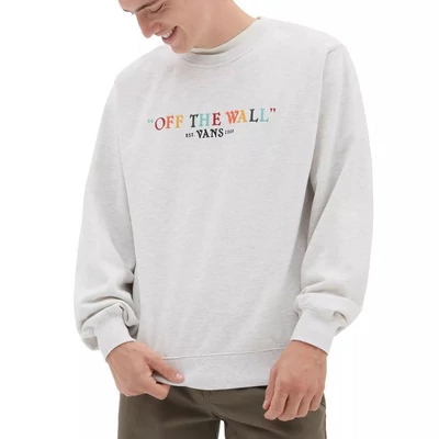 Vans Rainbow Script Crew pulóver Oatmeal Heather