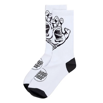 Santa Cruz Screaming Hand zokni Mono White 1 pár