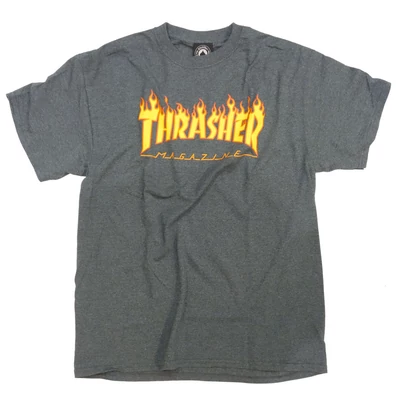 Thrasher Flame póló Dark Heather
