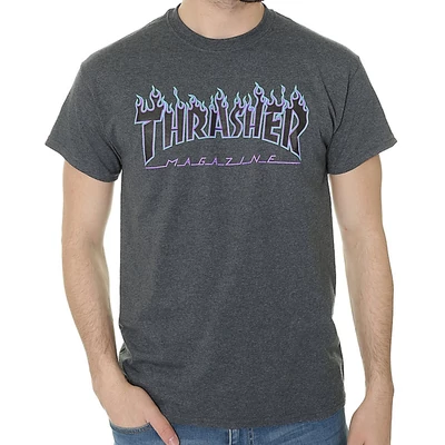 Thrasher Flame póló Dark Heather