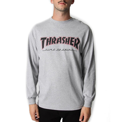 Thrasher X Independent Time To Grind ls póló Athletic Heather